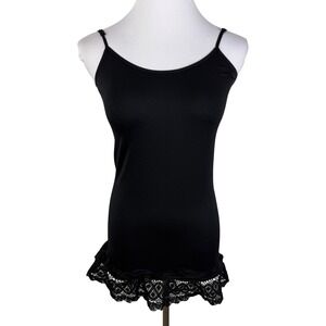 No Boundaries Women's L/XL Black Lace Trim Cami Camisole Tank Top
